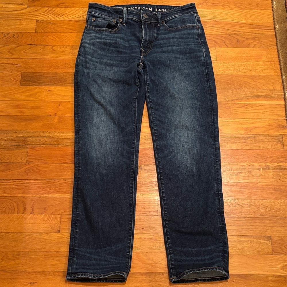 American Eagle Outfitters Men's Deep Indigo Original Straight Jeans - Airflex+
